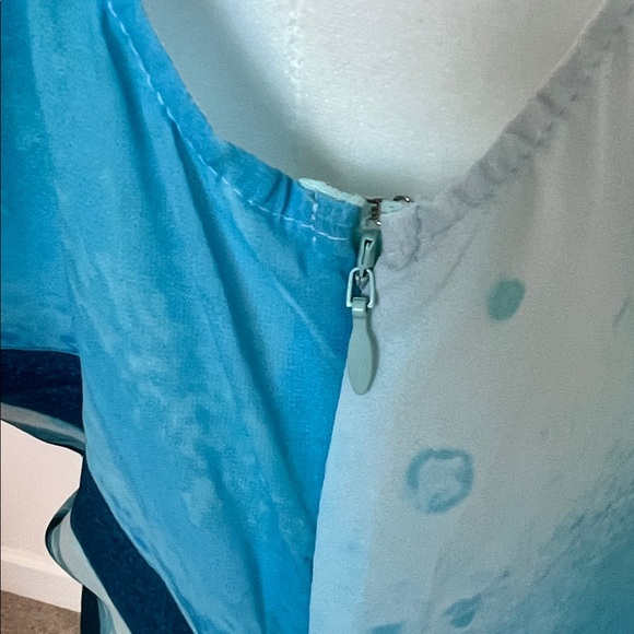 NWT White Fox Amore Backless Maxi Dress Aqua Blossom Vacation Cruise Medium - Picture 14 of 16